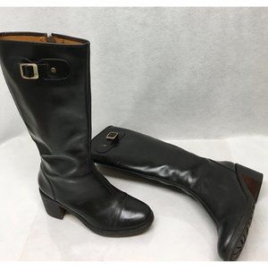 Hunter Tall Black Full Zip Side Buckle Leather Riding Boots 10m